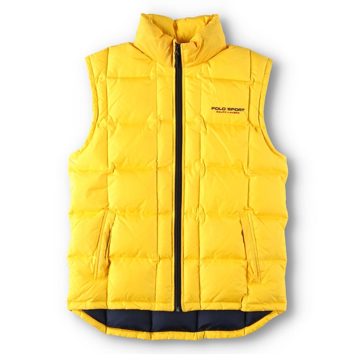1990'S Ralph Lauren POLO SPORT Ripstop Down Vest, Men's Size M (approx.), Vintage Nylon yellow type Vintage Second Hand