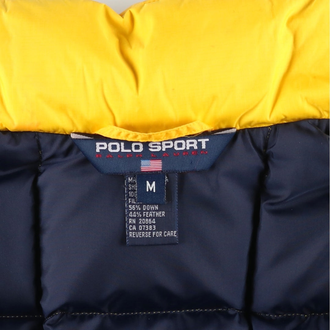 1990'S Ralph Lauren POLO SPORT Ripstop Down Vest, Men's Size M (approx.), Vintage Nylon yellow type Vintage Second Hand