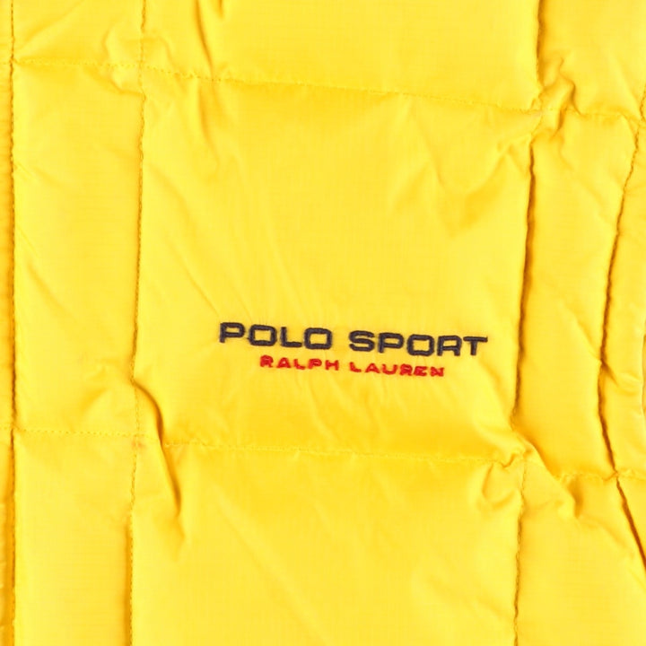 1990'S Ralph Lauren POLO SPORT Ripstop Down Vest, Men's Size M (approx.), Vintage Nylon yellow type Vintage Second Hand
