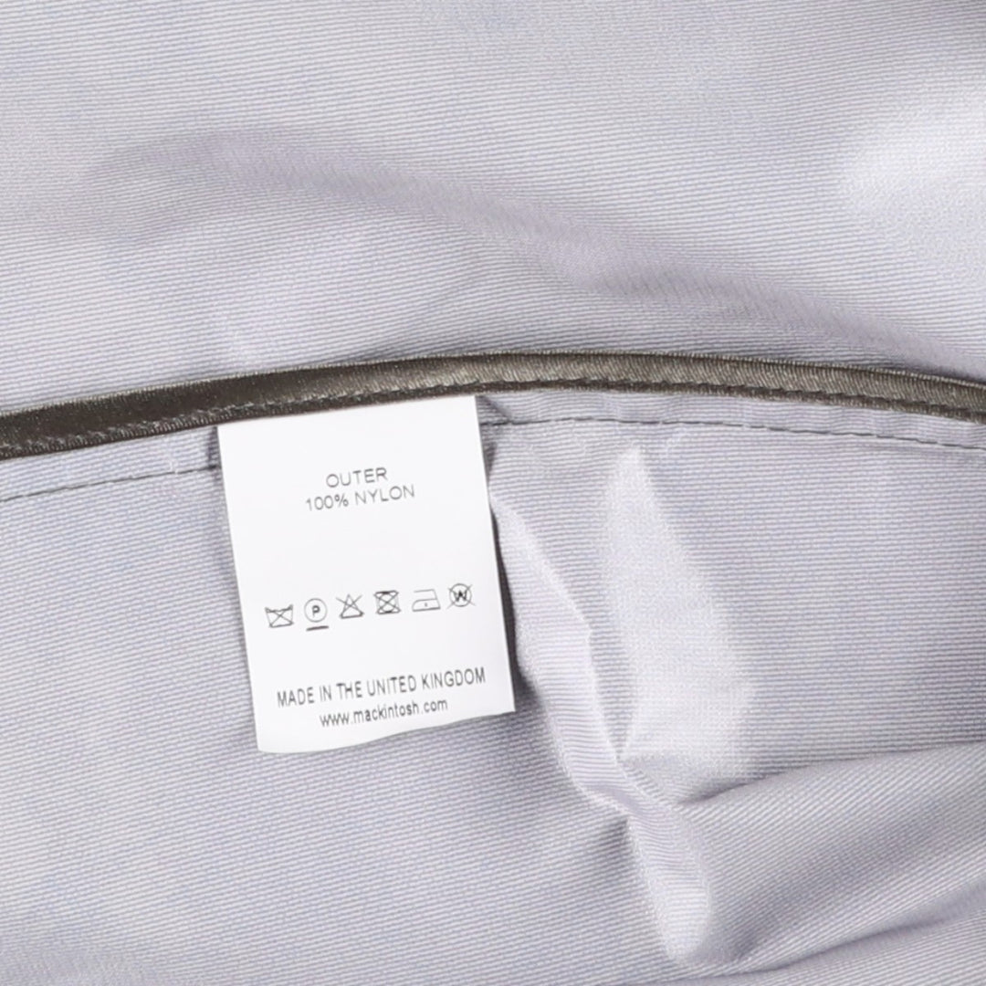 Mackintosh camouflage pattern nylon trench coat/balmacaan coat/half coat, made in England, men's size S equivalent. Nylon Khaki type Vintage Second Hand