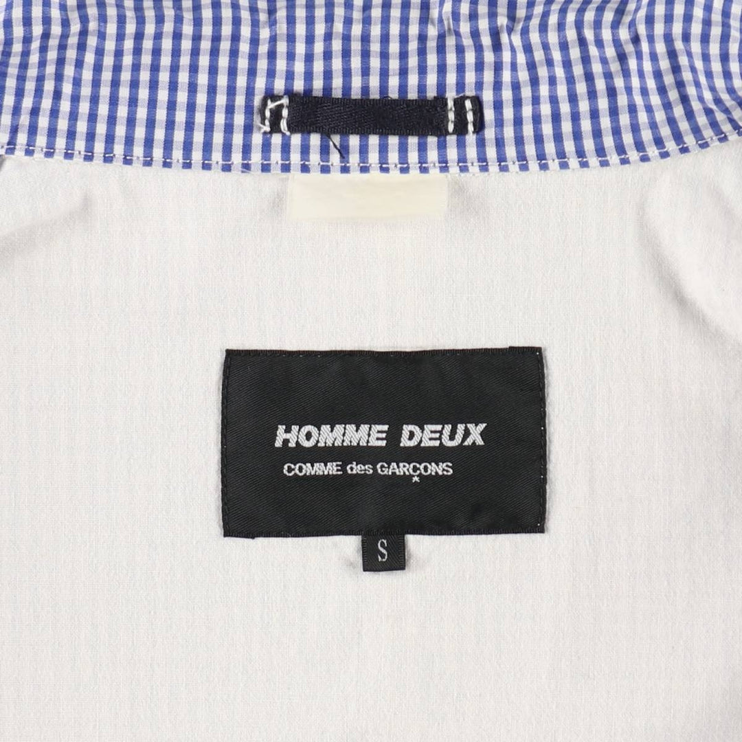 Comme des Garçons Homme Deux gingham check cotton tailored jacket, men's size S (approx.) unclear blue type Vintage Second Hand