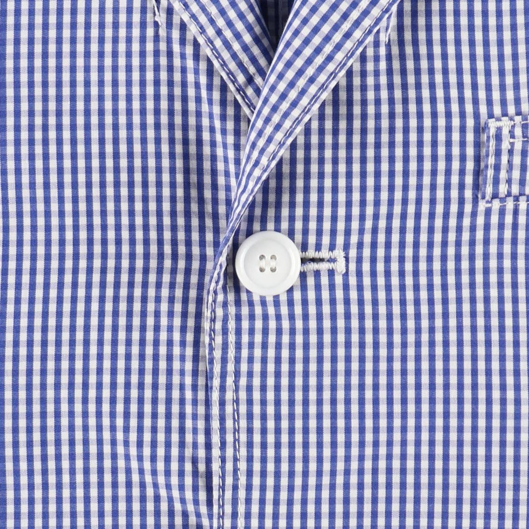 Comme des Garçons Homme Deux gingham check cotton tailored jacket, men's size S (approx.) unclear blue type Vintage Second Hand