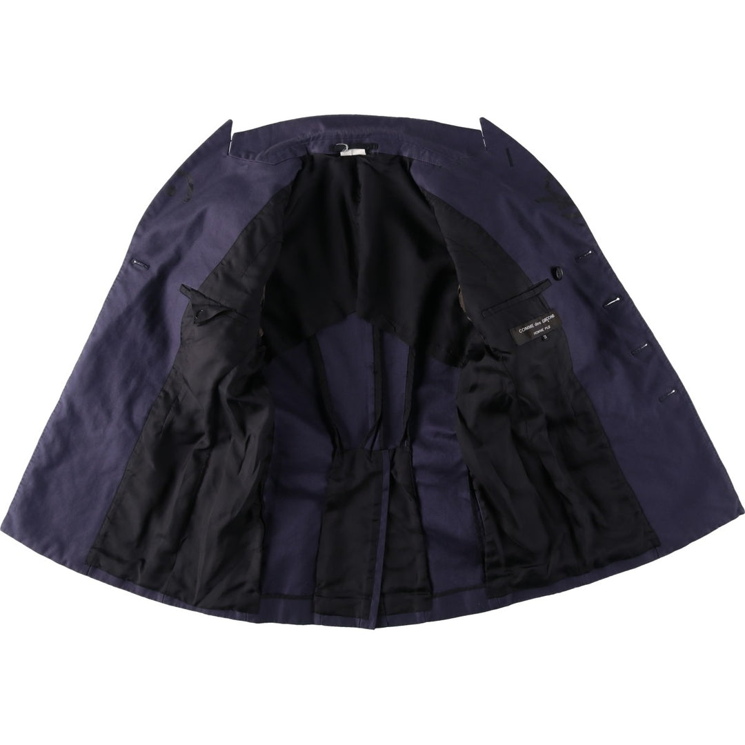 Comme des Garçons Homme Plus Double-Breasted Peaked Lapel Navy Blazer Tailored Jacket (Men's Size XS) cotton navy blue type Vintage Second Hand