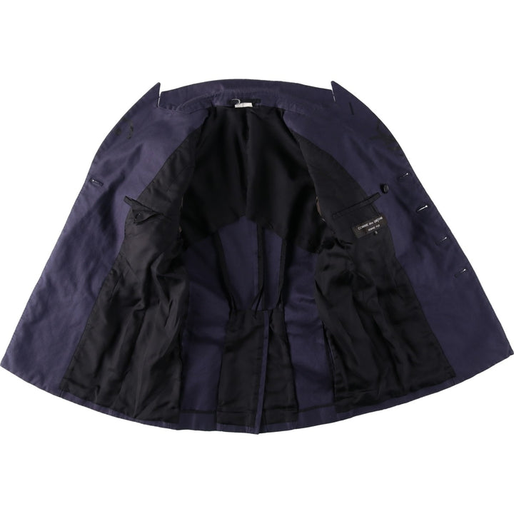 Comme des Garçons Homme Plus Double-Breasted Peaked Lapel Navy Blazer Tailored Jacket (Men's Size XS) cotton navy blue type Vintage Second Hand