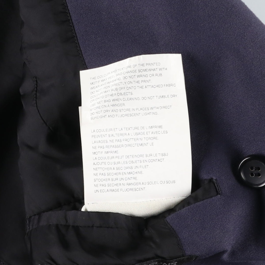 Comme des Garçons Homme Plus Double-Breasted Peaked Lapel Navy Blazer Tailored Jacket (Men's Size XS) cotton navy blue type Vintage Second Hand