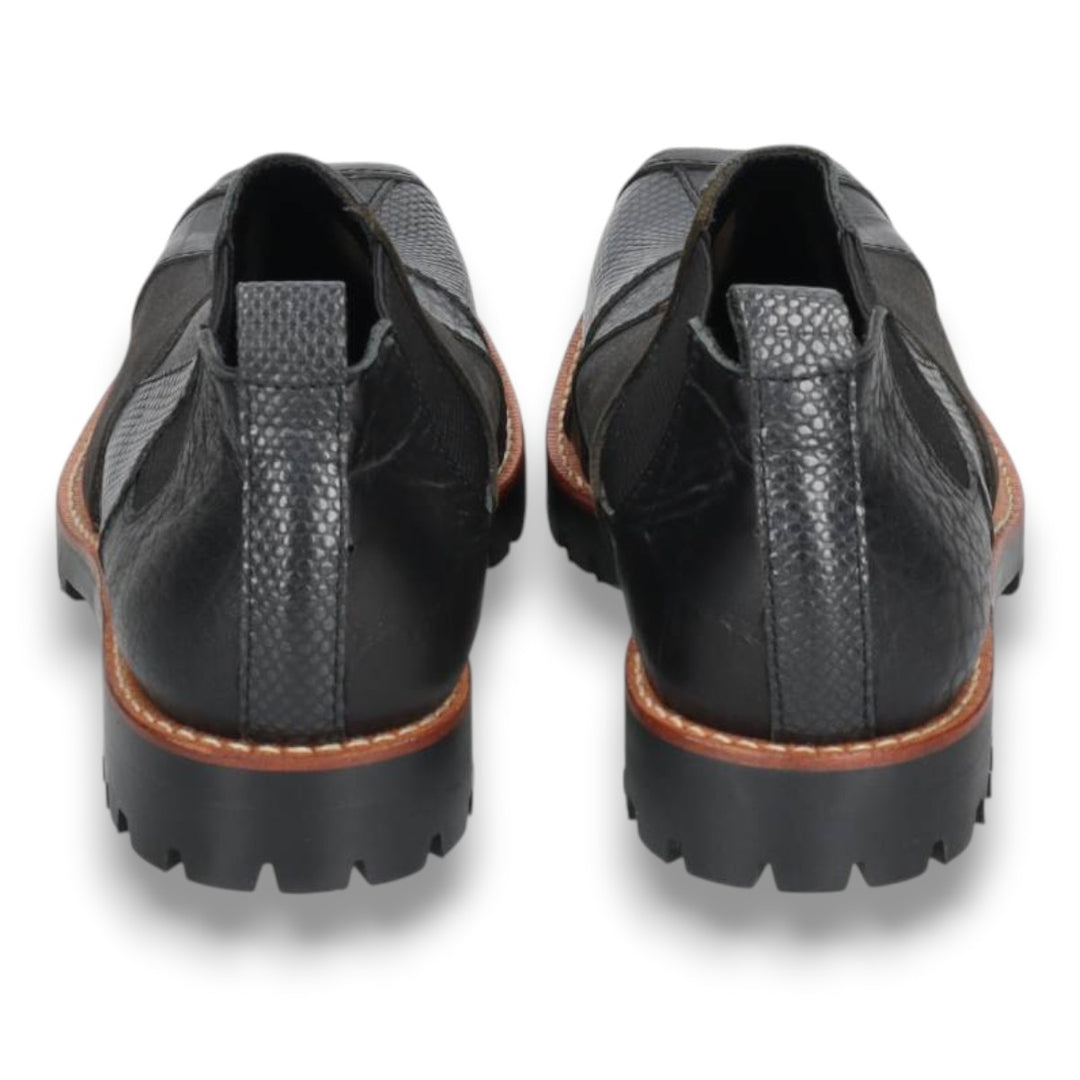 DEAD STOCK Comme des Garçons Homme Plus Square Toe Side Gore Shoes, Size 24 (Men's 9.4" equivalent) /yaa000682 Men's 24.0cm Genuine Leather Cowhide black type Vintage Second Hand