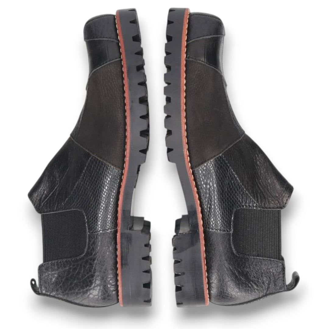 DEAD STOCK Comme des Garçons Homme Plus Square Toe Side Gore Shoes, Size 24 (Men's 9.4" equivalent) /yaa000682 Men's 24.0cm Genuine Leather Cowhide black type Vintage Second Hand