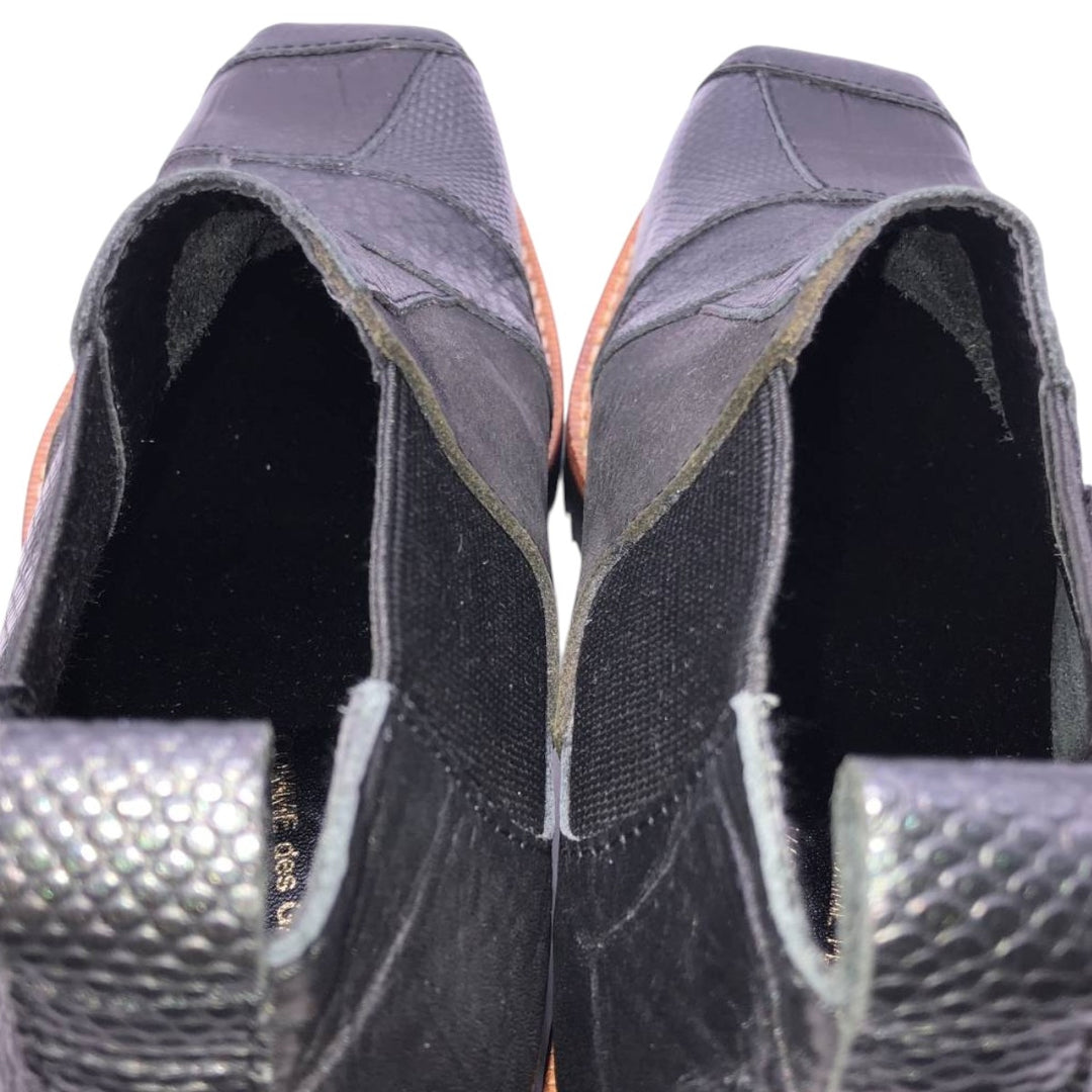 DEAD STOCK Comme des Garçons Homme Plus Square Toe Side Gore Shoes, Size 24 (Men's 9.4" equivalent) /yaa000682 Men's 24.0cm Genuine Leather Cowhide black type Vintage Second Hand