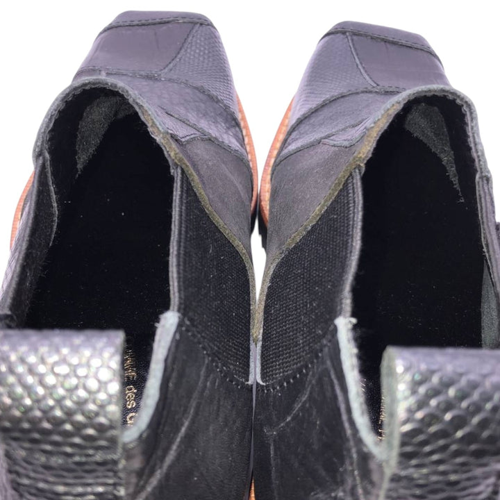 DEAD STOCK Comme des Garçons Homme Plus Square Toe Side Gore Shoes, Size 24 (Men's 9.4" equivalent) /yaa000682 Men's 24.0cm Genuine Leather Cowhide black type Vintage Second Hand
