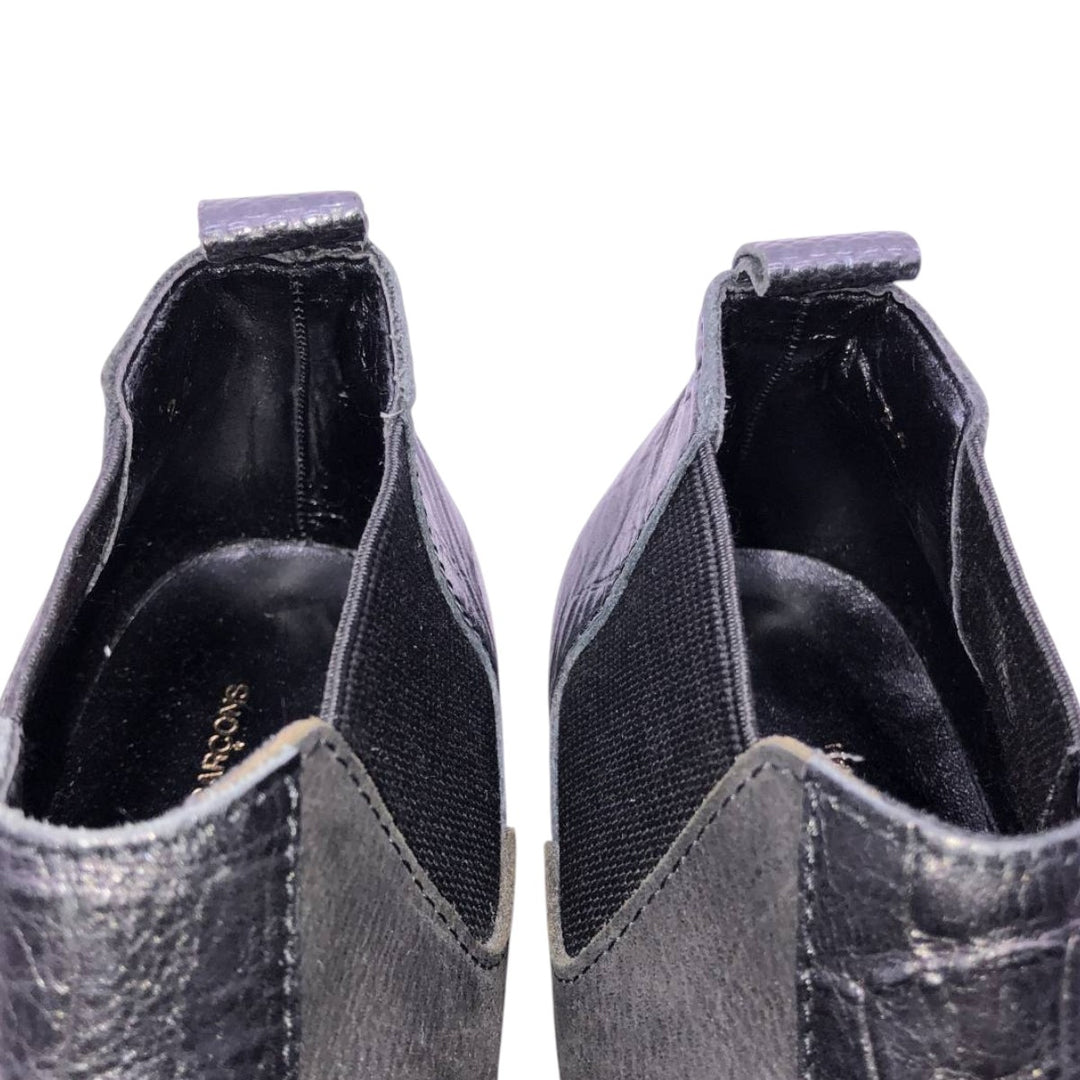 DEAD STOCK Comme des Garçons Homme Plus Square Toe Side Gore Shoes, Size 24 (Men's 9.4" equivalent) /yaa000682 Men's 24.0cm Genuine Leather Cowhide black type Vintage Second Hand