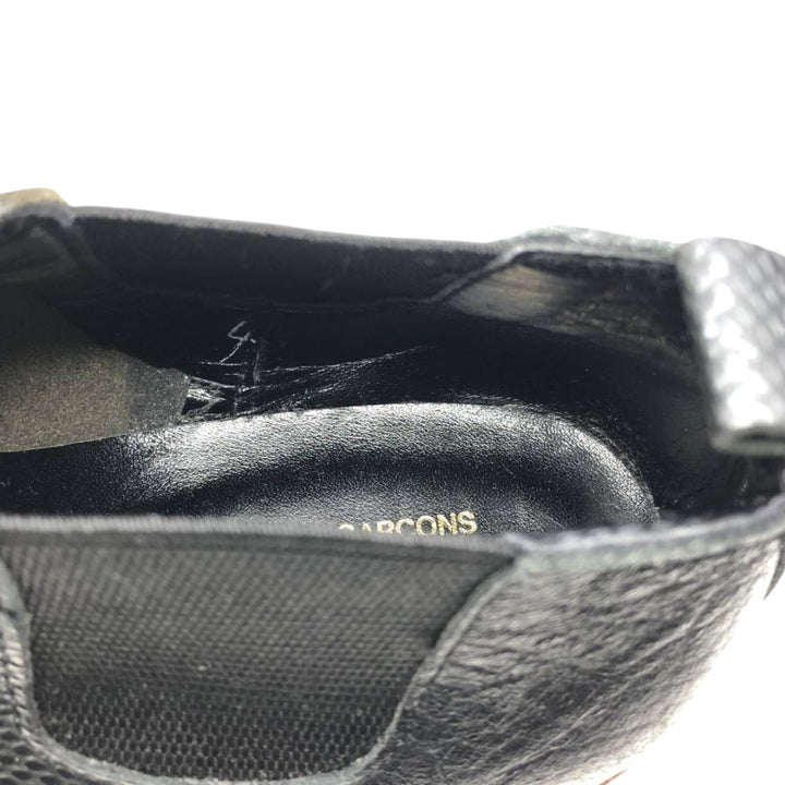 DEAD STOCK Comme des Garçons Homme Plus Square Toe Side Gore Shoes, Size 24 (Men's 9.4" equivalent) /yaa000682 Men's 24.0cm Genuine Leather Cowhide black type Vintage Second Hand