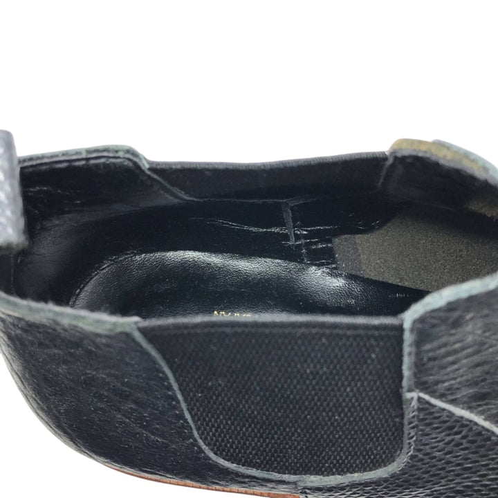 DEAD STOCK Comme des Garçons Homme Plus Square Toe Side Gore Shoes, Size 24 (Men's 9.4" equivalent) /yaa000682 Men's 24.0cm Genuine Leather Cowhide black type Vintage Second Hand