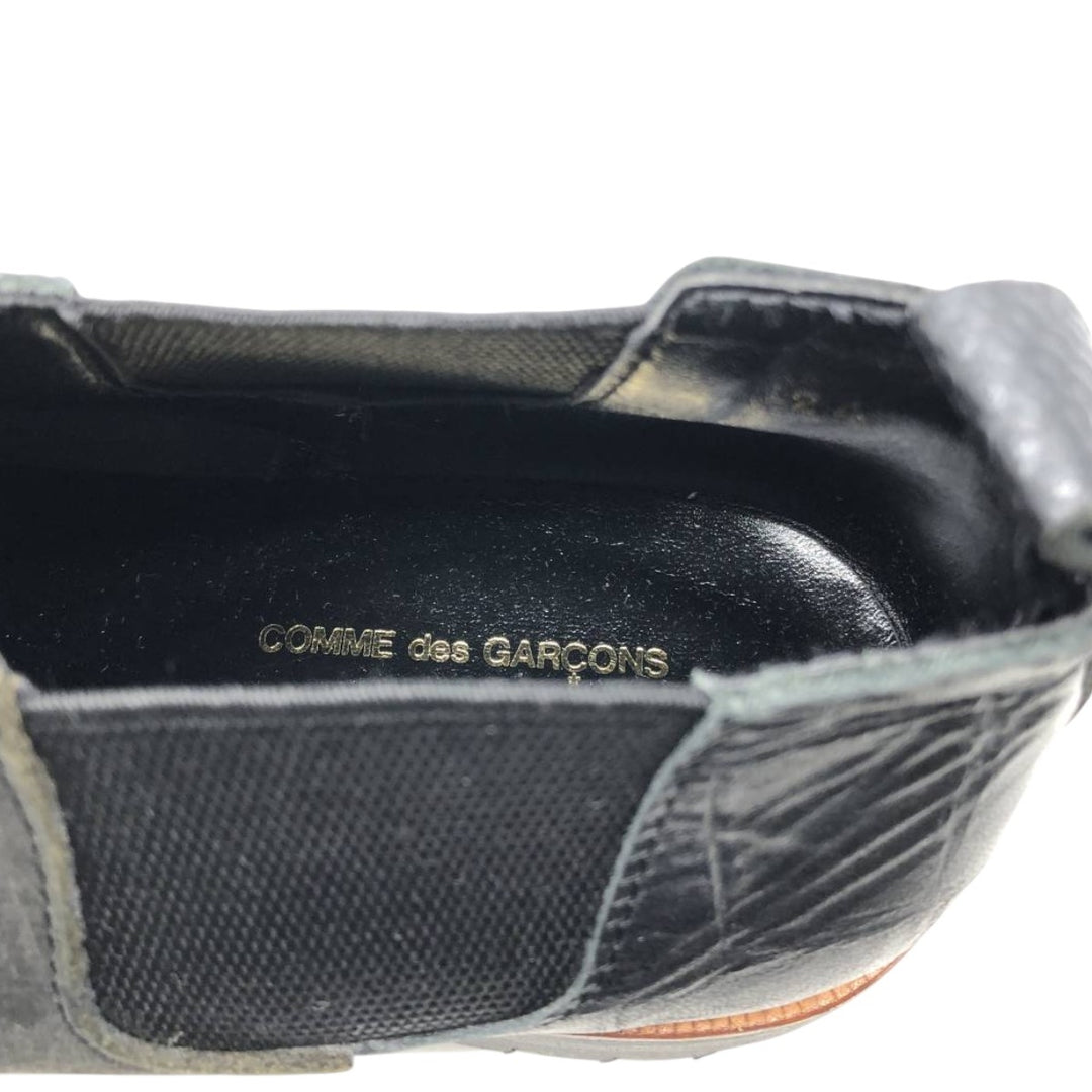 DEAD STOCK Comme des Garçons Homme Plus Square Toe Side Gore Shoes, Size 24 (Men's 9.4" equivalent) /yaa000682 Men's 24.0cm Genuine Leather Cowhide black type Vintage Second Hand