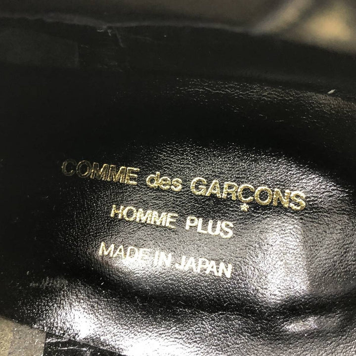 DEAD STOCK Comme des Garçons Homme Plus Square Toe Side Gore Shoes, Size 24 (Men's 9.4" equivalent) /yaa000682 Men's 24.0cm Genuine Leather Cowhide black type Vintage Second Hand
