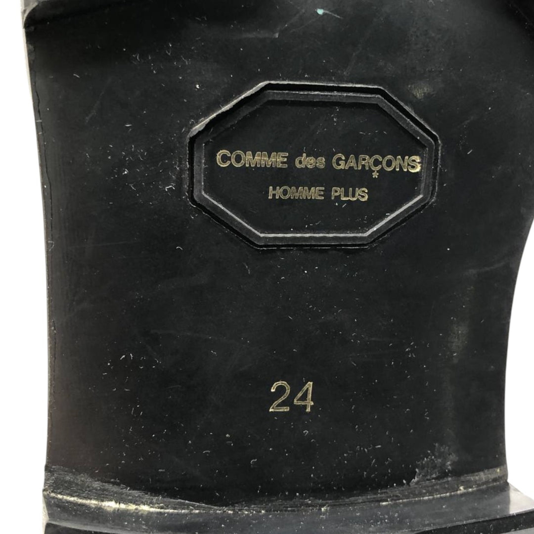 DEAD STOCK Comme des Garçons Homme Plus Square Toe Side Gore Shoes, Size 24 (Men's 9.4" equivalent) /yaa000682 Men's 24.0cm Genuine Leather Cowhide black type Vintage Second Hand