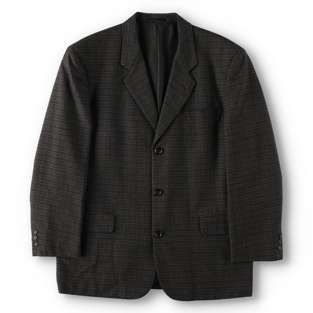 Comme des Garçons Homme Check Pattern Wool Tailored Jacket, Men's Size M (approx.) wool Charcoal Vintage Second Hand