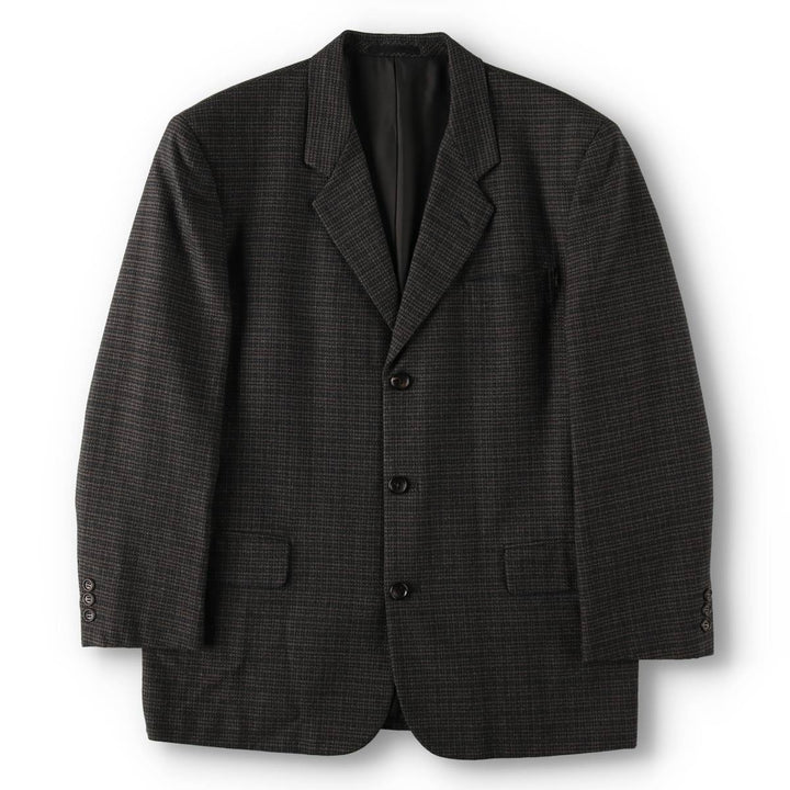 Comme des Garçons Homme Check Pattern Wool Tailored Jacket, Men's Size M (approx.) wool Charcoal Vintage Second Hand