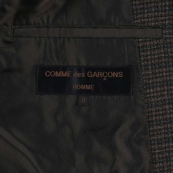 Comme des Garçons Homme Check Pattern Wool Tailored Jacket, Men's Size M (approx.) wool Charcoal Vintage Second Hand
