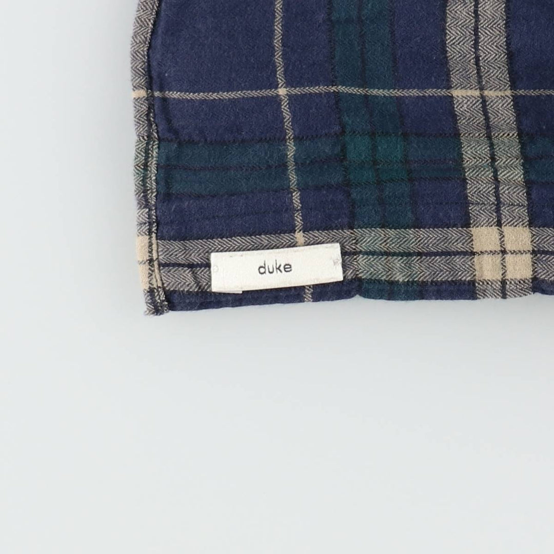 Gucci long-sleeved light flannel check shirt, made in Italy, men's size M equivalent. cotton navy blue type Vintage Second Hand