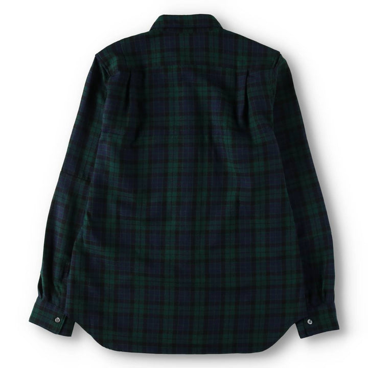 Comme des Garçons SHIRT Check Pattern Wool Shirt, Made in France, Men's Size S (approx.) wool green type Vintage Second Hand