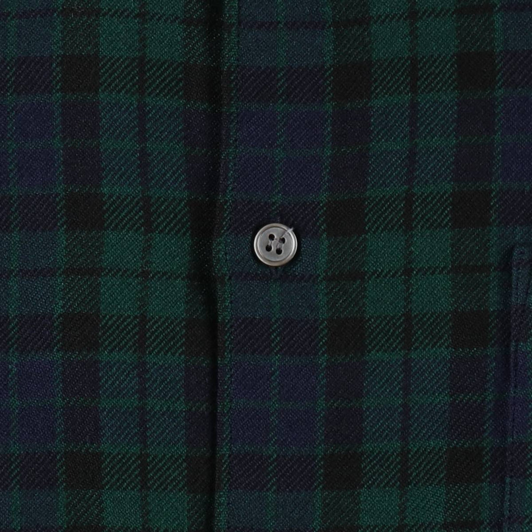 Comme des Garçons SHIRT Check Pattern Wool Shirt, Made in France, Men's Size S (approx.) wool green type Vintage Second Hand