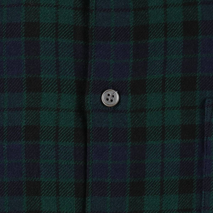 Comme des Garçons SHIRT Check Pattern Wool Shirt, Made in France, Men's Size S (approx.) wool green type Vintage Second Hand
