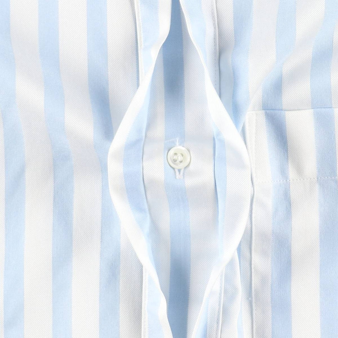 80s-90'S Issey Miyake IM Product Long-Sleeve Cotton Stripe Shirt, Men's Size M (approx.), Vintage cotton Blue type light blue Vintage Second Hand