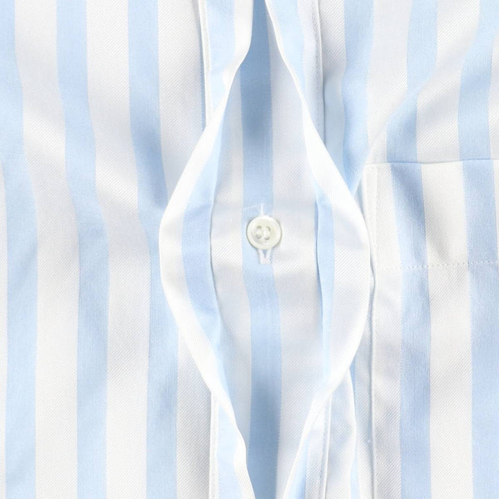 80s-90'S Issey Miyake IM Product Long-Sleeve Cotton Stripe Shirt, Men's Size M (approx.), Vintage cotton Blue type light blue Vintage Second Hand