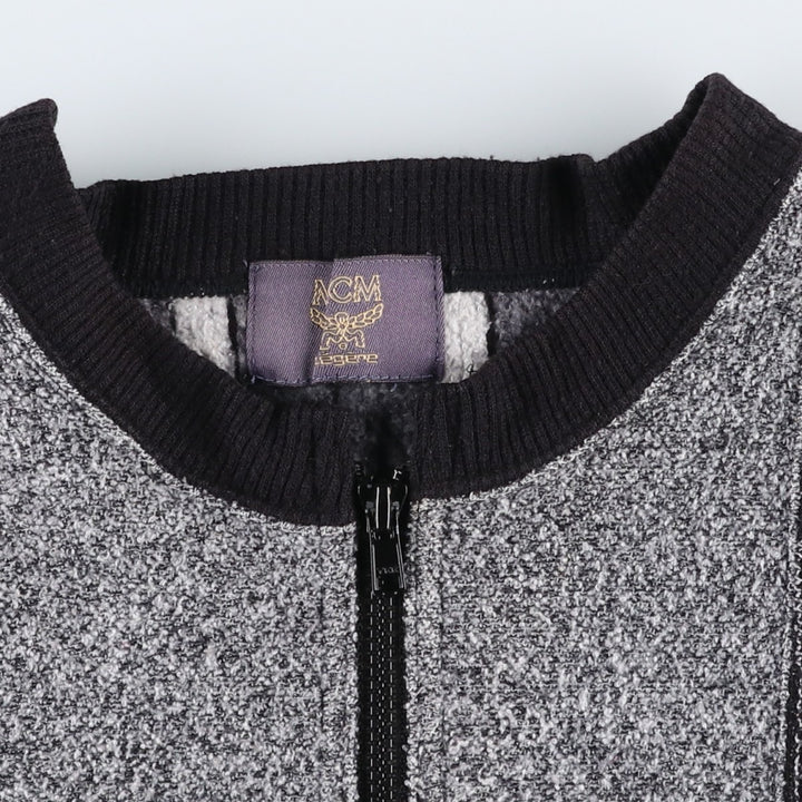 MCM Stripe Pattern Multi-Stripe Acrylic Knit Full-Zip Sweater, Men's Size M (approx.) acrylic gray type Vintage Second Hand