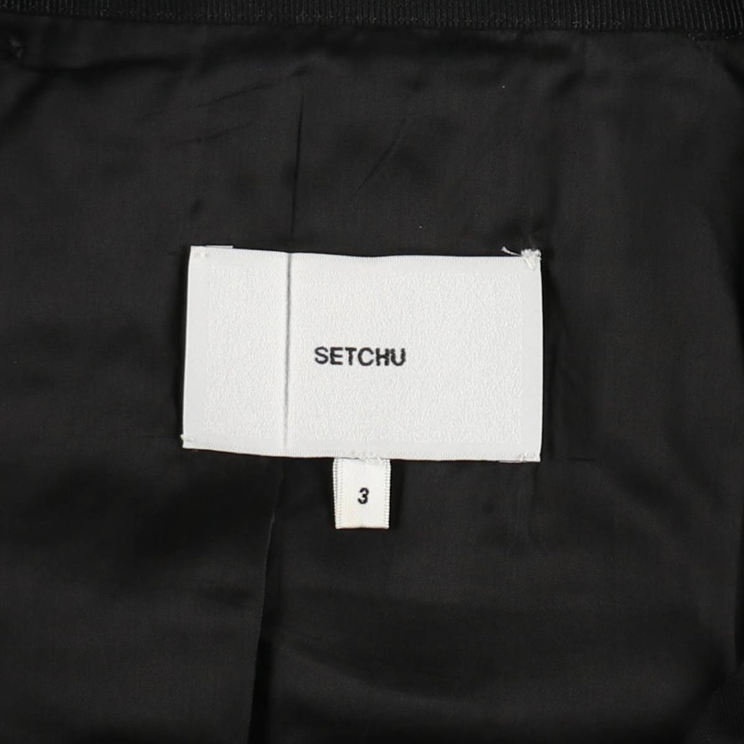 SETCHU Wool Pants/Slacks, Made in Italy, Men's Size L (approx.) wool black type Vintage Second Hand