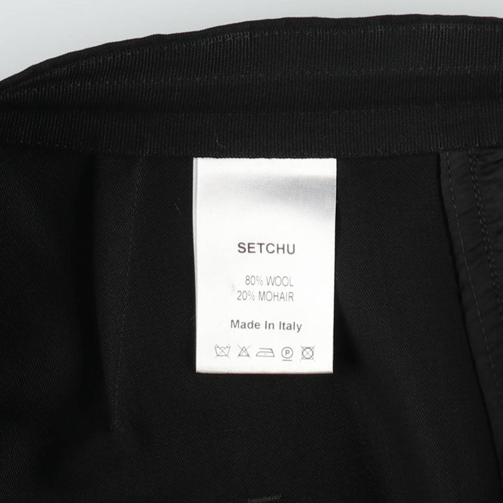 SETCHU Wool Pants/Slacks, Made in Italy, Men's Size L (approx.) wool black type Vintage Second Hand
