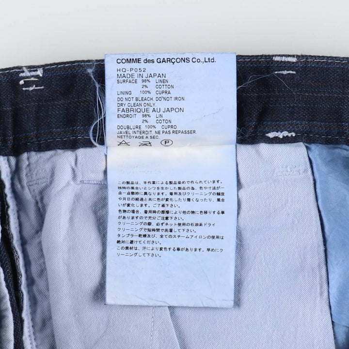 Comme des Garçons Homme Stripe Pattern Multi-Stripe Linen Pants, Men's Size W33 (approx.) linen navy blue type Vintage Second Hand