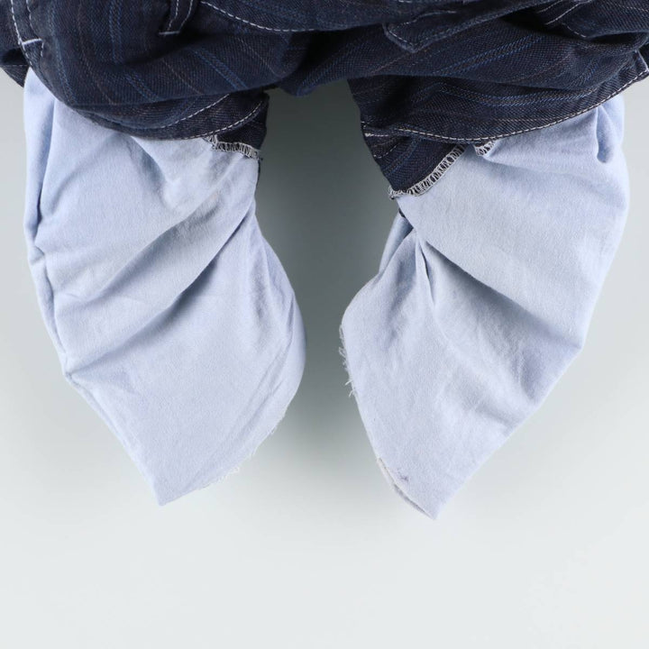 Comme des Garçons Homme Stripe Pattern Multi-Stripe Linen Pants, Men's Size W33 (approx.) linen navy blue type Vintage Second Hand