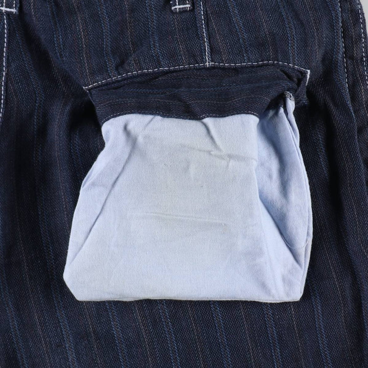 Comme des Garçons Homme Stripe Pattern Multi-Stripe Linen Pants, Men's Size W33 (approx.) linen navy blue type Vintage Second Hand