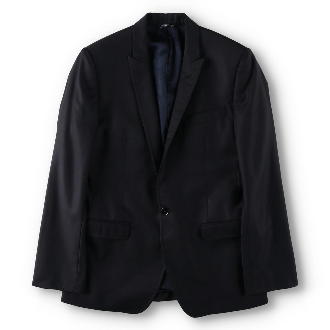 DOLCE&GABBANA MARTINI Peaked Lapel Wool Tailored Jacket, Made in Italy, Men's Size S (approx.) wool black type Vintage Second Hand