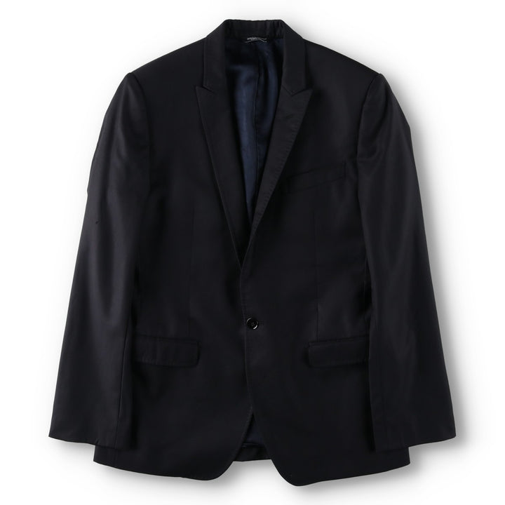 DOLCE&GABBANA MARTINI Peaked Lapel Wool Tailored Jacket, Made in Italy, Men's Size S (approx.) wool black type Vintage Second Hand