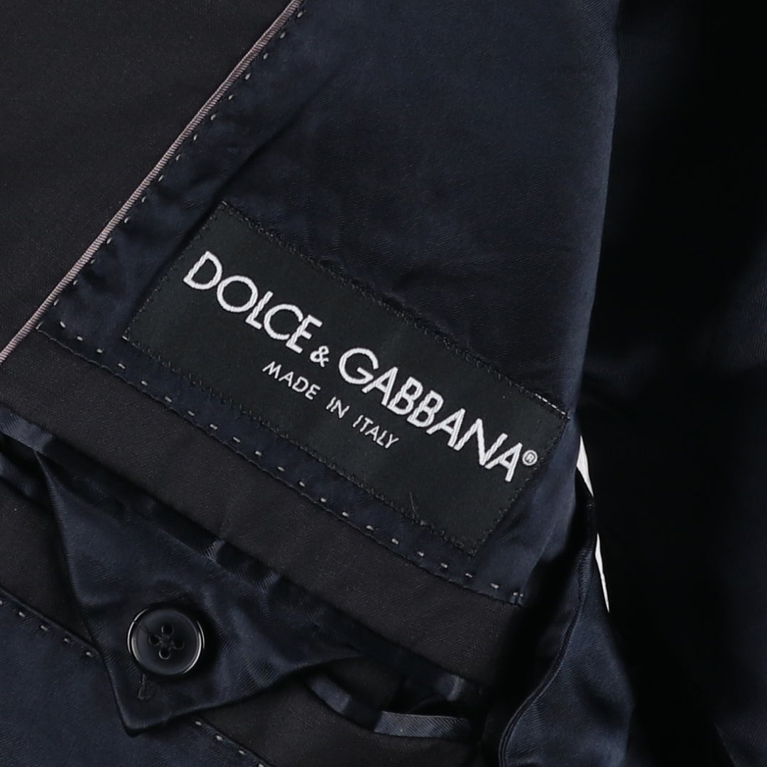 DOLCE&GABBANA MARTINI Peaked Lapel Wool Tailored Jacket, Made in Italy, Men's Size S (approx.) wool black type Vintage Second Hand