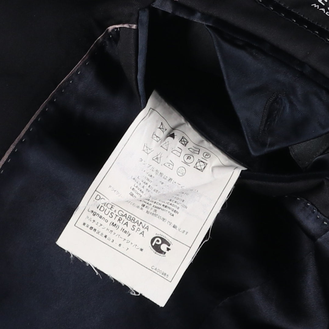 DOLCE&GABBANA MARTINI Peaked Lapel Wool Tailored Jacket, Made in Italy, Men's Size S (approx.) wool black type Vintage Second Hand