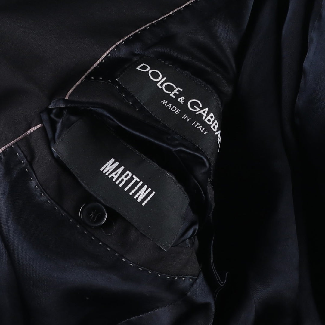 DOLCE&GABBANA MARTINI Peaked Lapel Wool Tailored Jacket, Made in Italy, Men's Size S (approx.) wool black type Vintage Second Hand