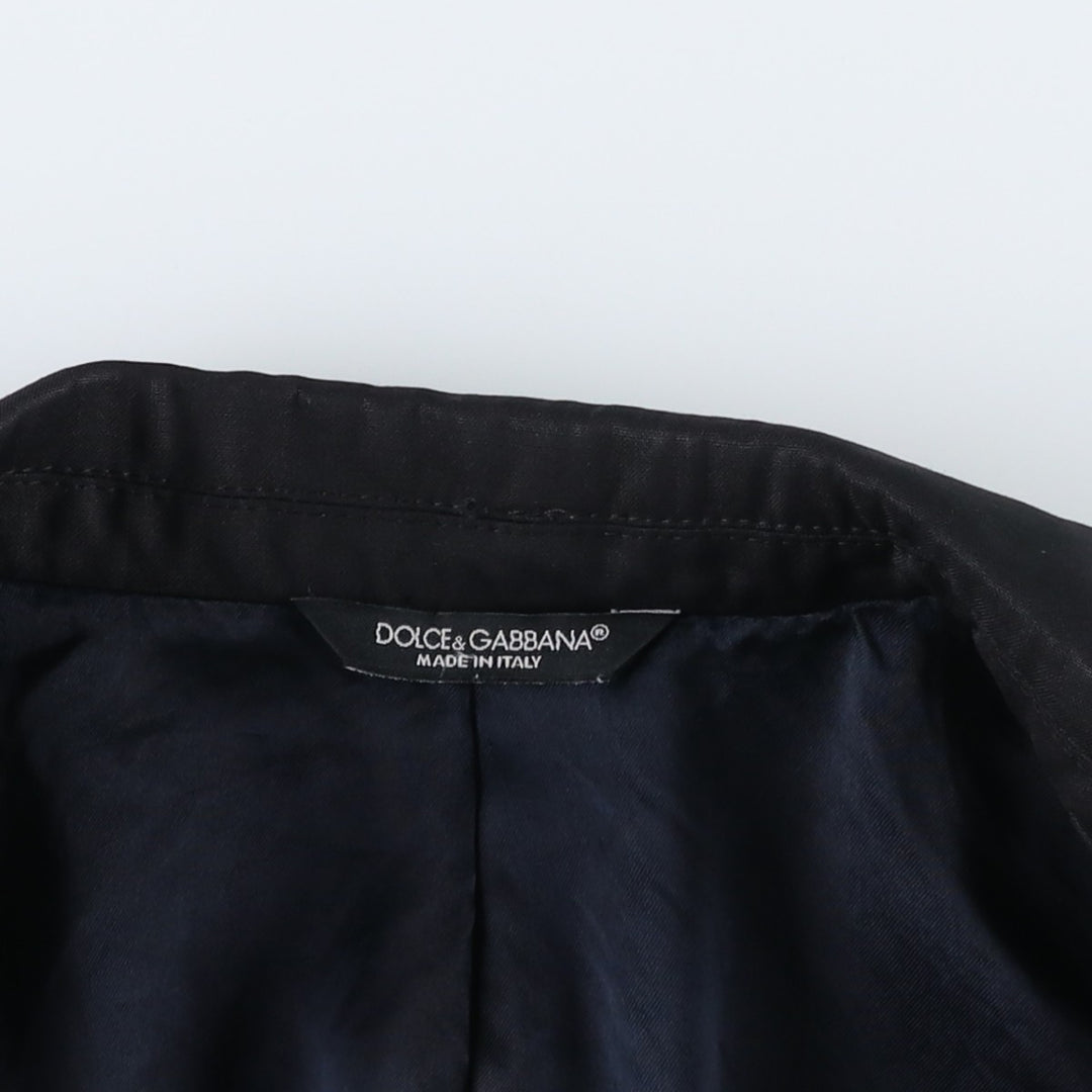 DOLCE&GABBANA MARTINI Peaked Lapel Wool Tailored Jacket, Made in Italy, Men's Size S (approx.) wool black type Vintage Second Hand