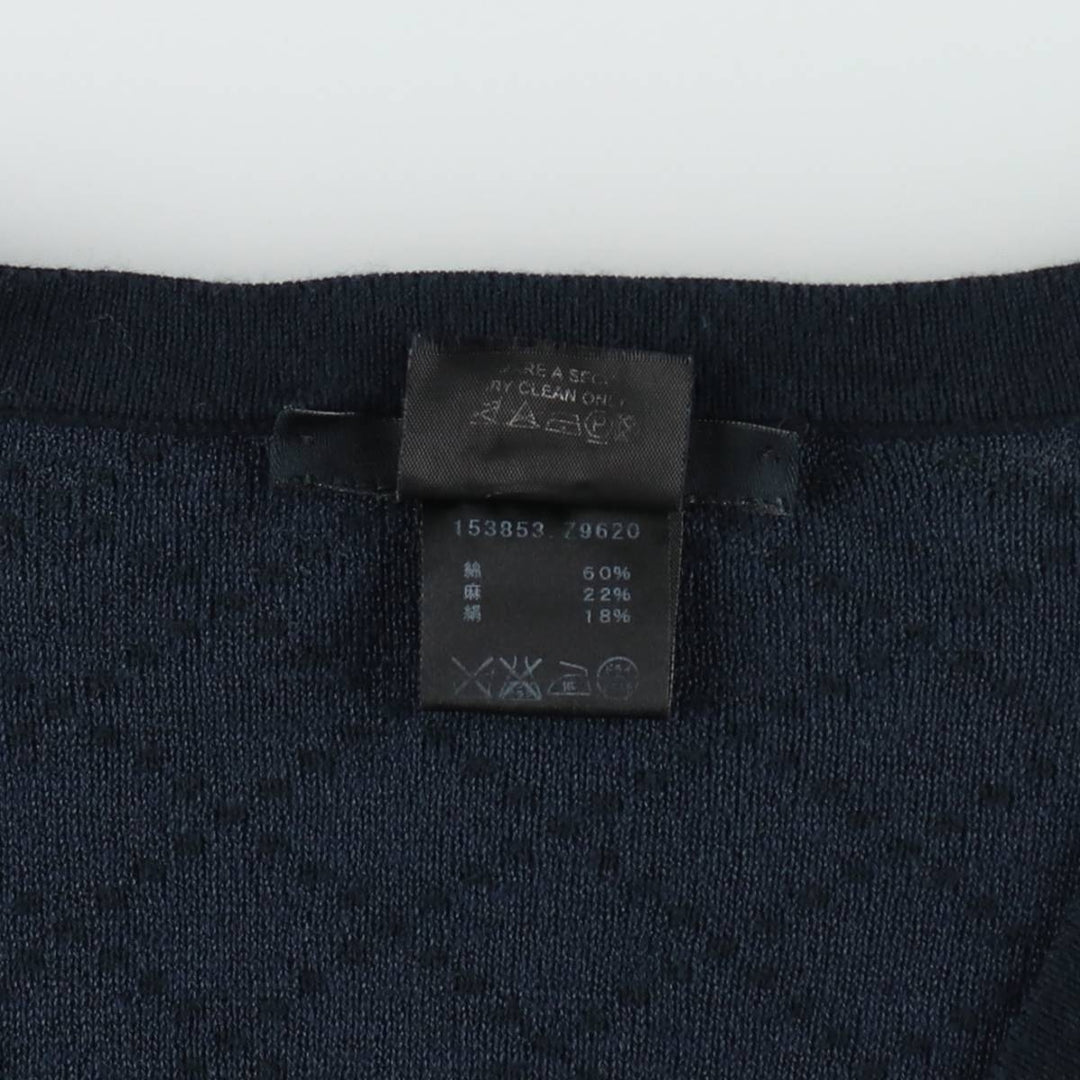Gucci GUCCI Diamond Pattern V-neck Cotton Knit Sweater, Made in Italy, Men's Size S (approx.) cotton navy blue type Vintage Second Hand