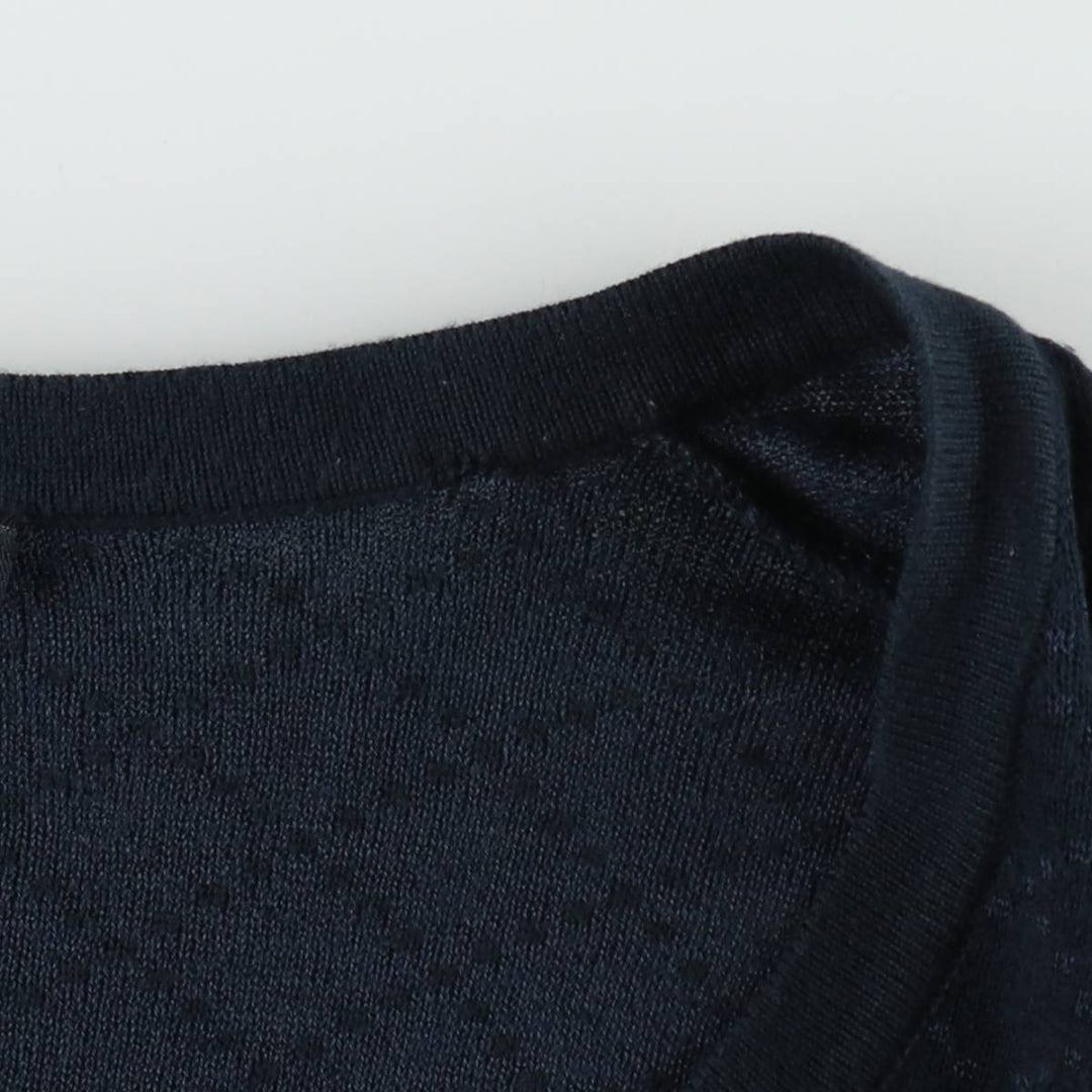 Gucci GUCCI Diamond Pattern V-neck Cotton Knit Sweater, Made in Italy, Men's Size S (approx.) cotton navy blue type Vintage Second Hand