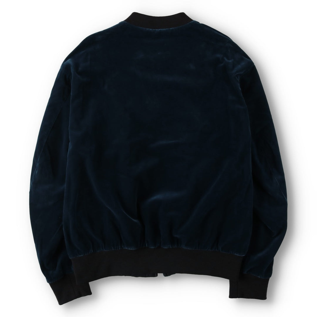 POLYPLOID Velour Cotton Blouson, Men's Size XL cotton navy blue type Vintage Second Hand