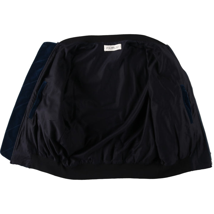 POLYPLOID Velour Cotton Blouson, Men's Size XL cotton navy blue type Vintage Second Hand