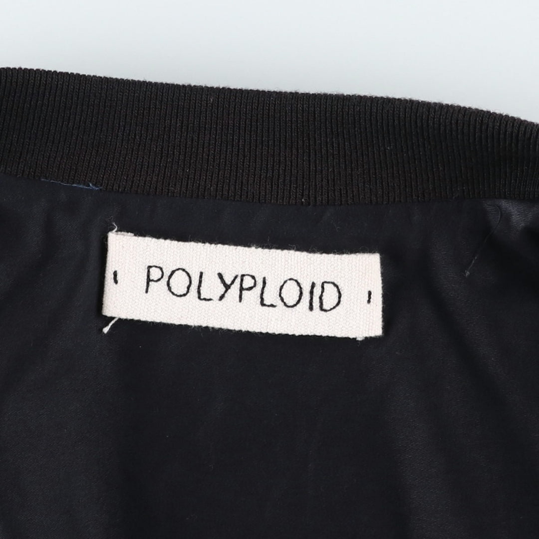 POLYPLOID Velour Cotton Blouson, Men's Size XL cotton navy blue type Vintage Second Hand