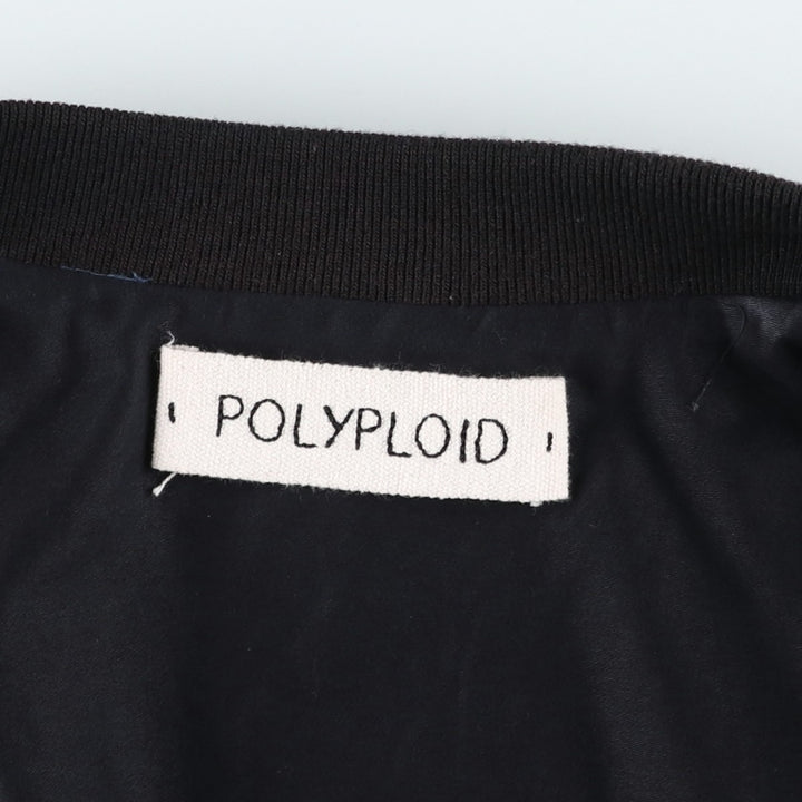 POLYPLOID Velour Cotton Blouson, Men's Size XL cotton navy blue type Vintage Second Hand