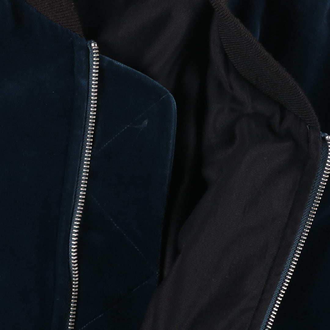 POLYPLOID Velour Cotton Blouson, Men's Size XL cotton navy blue type Vintage Second Hand