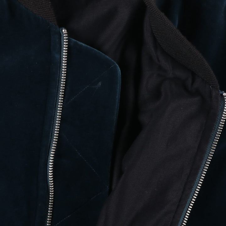 POLYPLOID Velour Cotton Blouson, Men's Size XL cotton navy blue type Vintage Second Hand