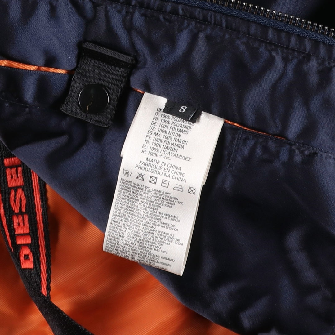 Diesel MA-1 type padded military flight jacket, men's size S (approx.) Nylon navy blue type Vintage Second Hand