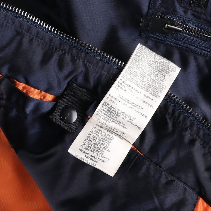 Diesel MA-1 type padded military flight jacket, men's size S (approx.) Nylon navy blue type Vintage Second Hand
